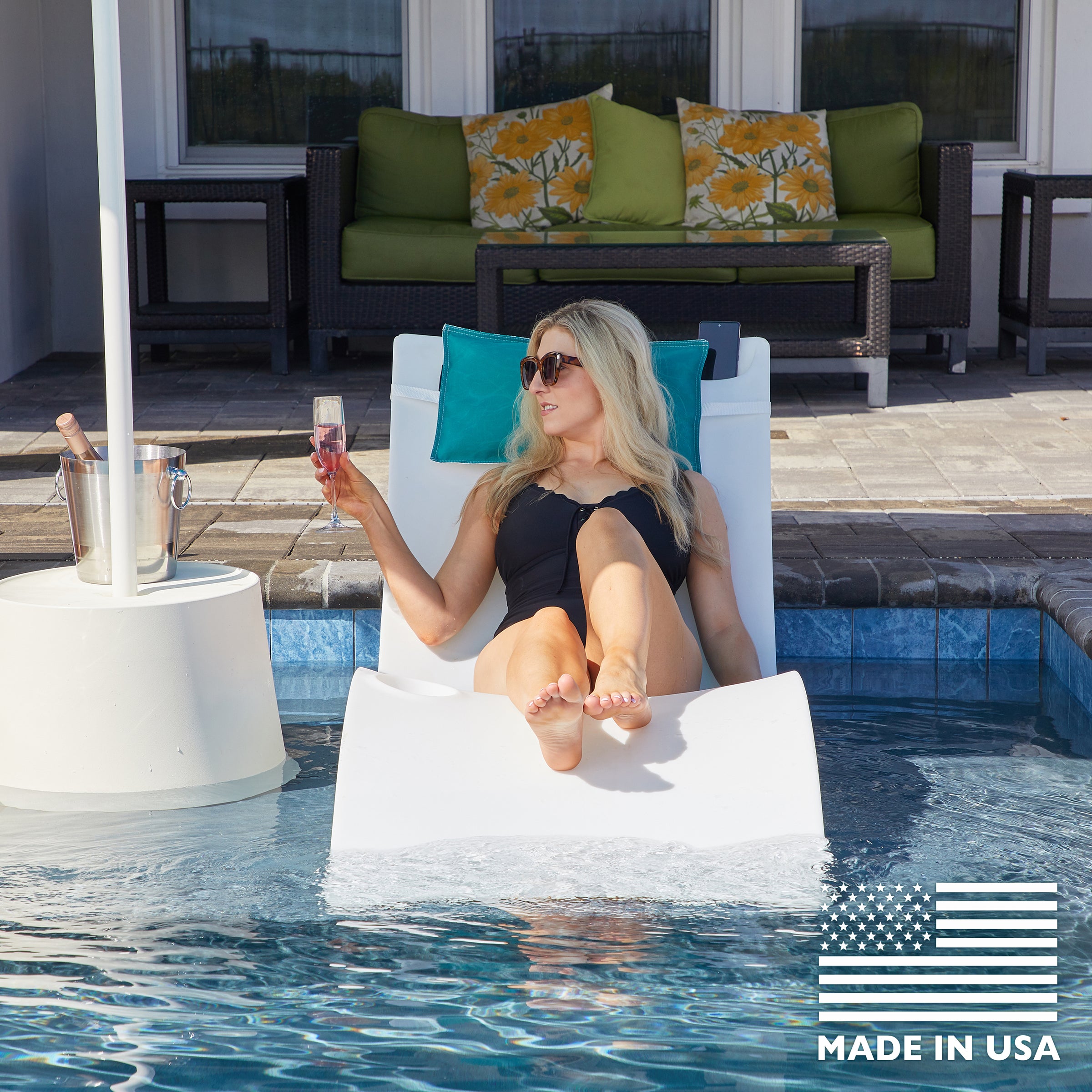 Floating Luxuries Pool Chairs In Water Kai Shelf Lounger Single